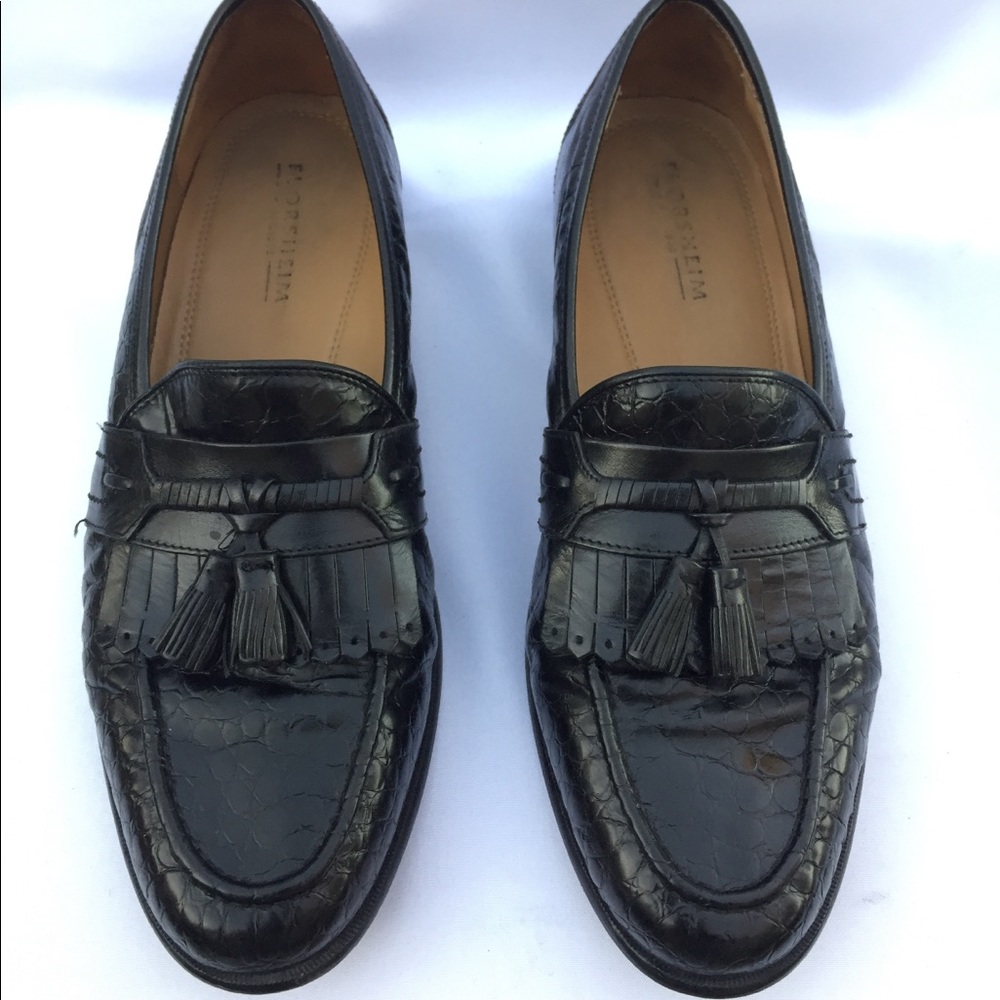 Florsheim Crocodile Print Kiltie Tassel Shoes